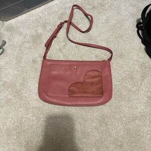 LC Lauren Conrad Pink and Brown Crossbody Bag